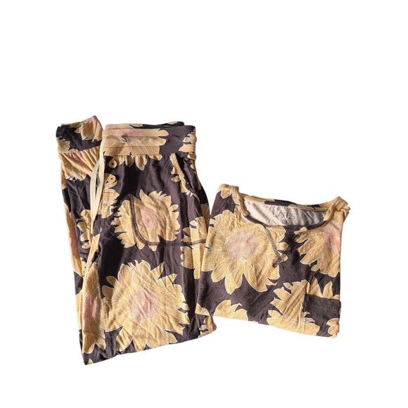Lates Other - Lates By Kate Floral Sunflower Printed LS Pajama Set Modal Blend Size XS